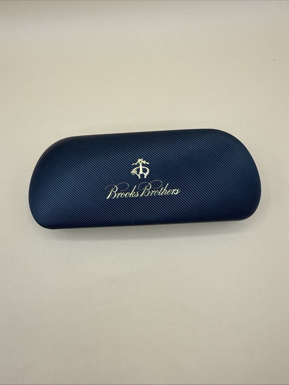 Brooks Brothers Hard Shell Eyeglass Case Black Gold Logo
